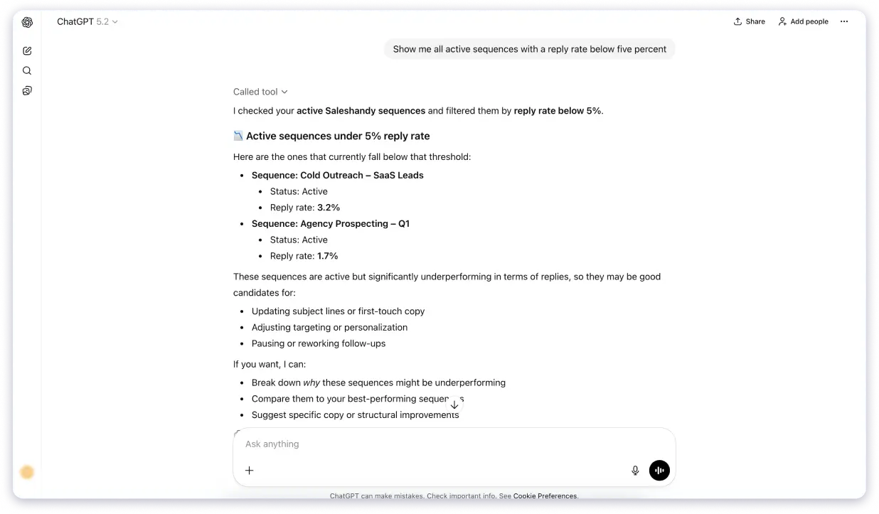 A Simple Prompt to Check Performance of Your Sequences