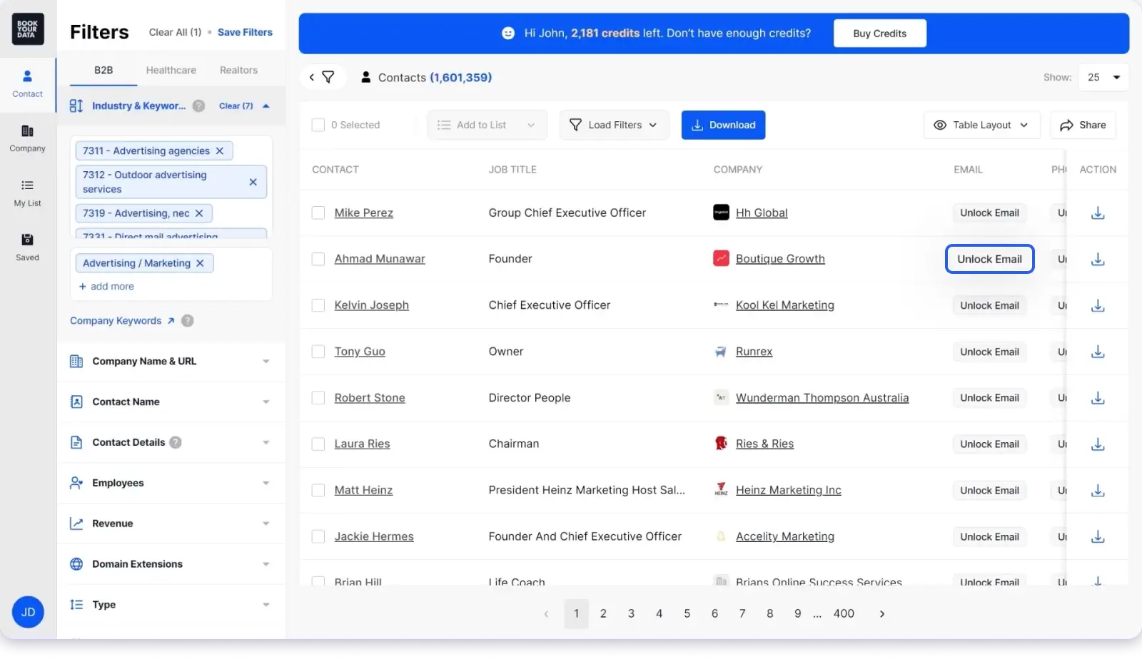 BookYourData to Build Your Realtor Email List