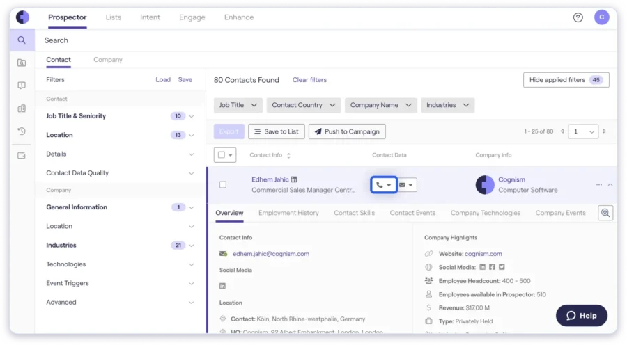 Cognism for Phone Number List