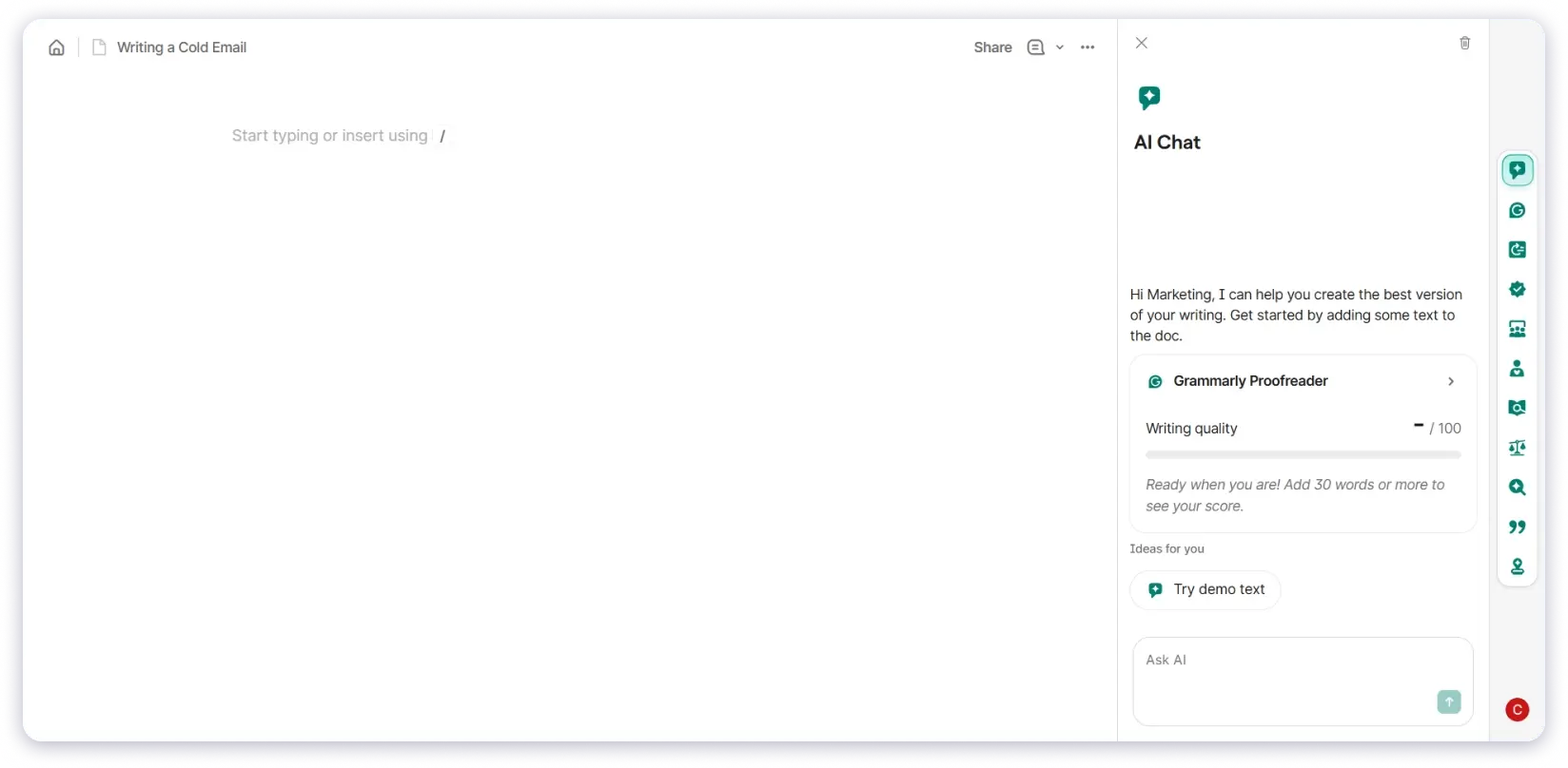 Grammarly AI-assited Platform for Writing