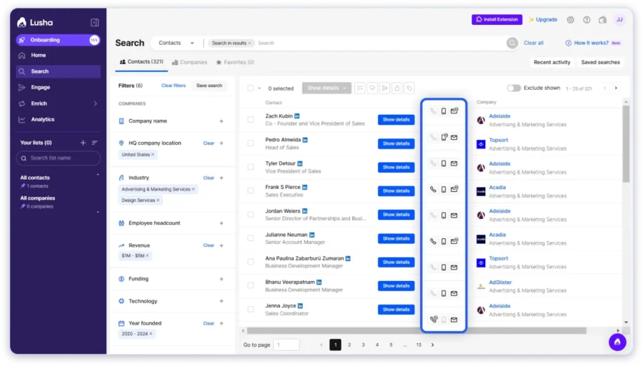 Lusha for Building Phone Number List