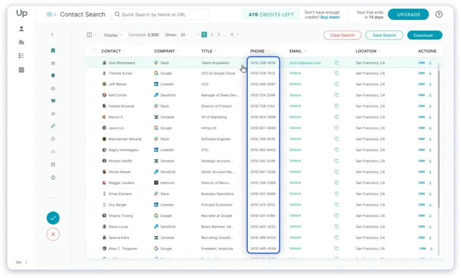 UpLead for Building Phone Number List