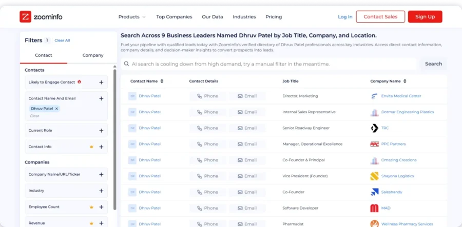 ZoomInfo Database to Build Realtor Email List