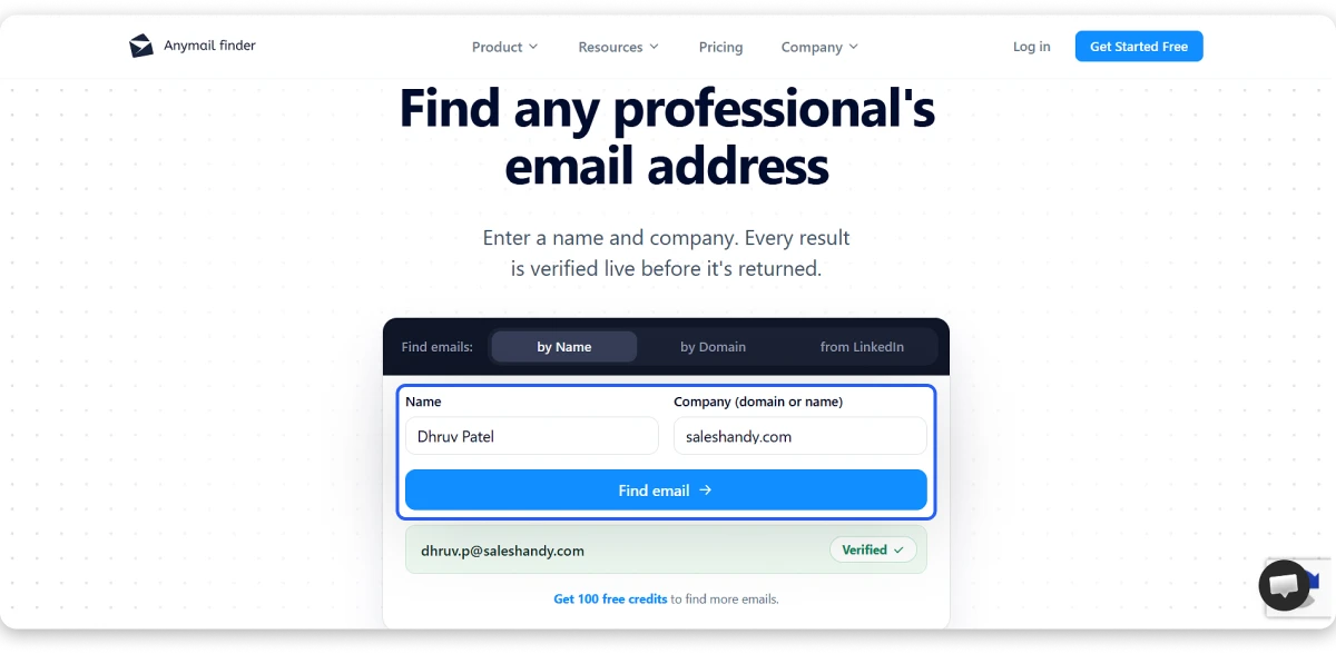 Anymail finder email finding tool