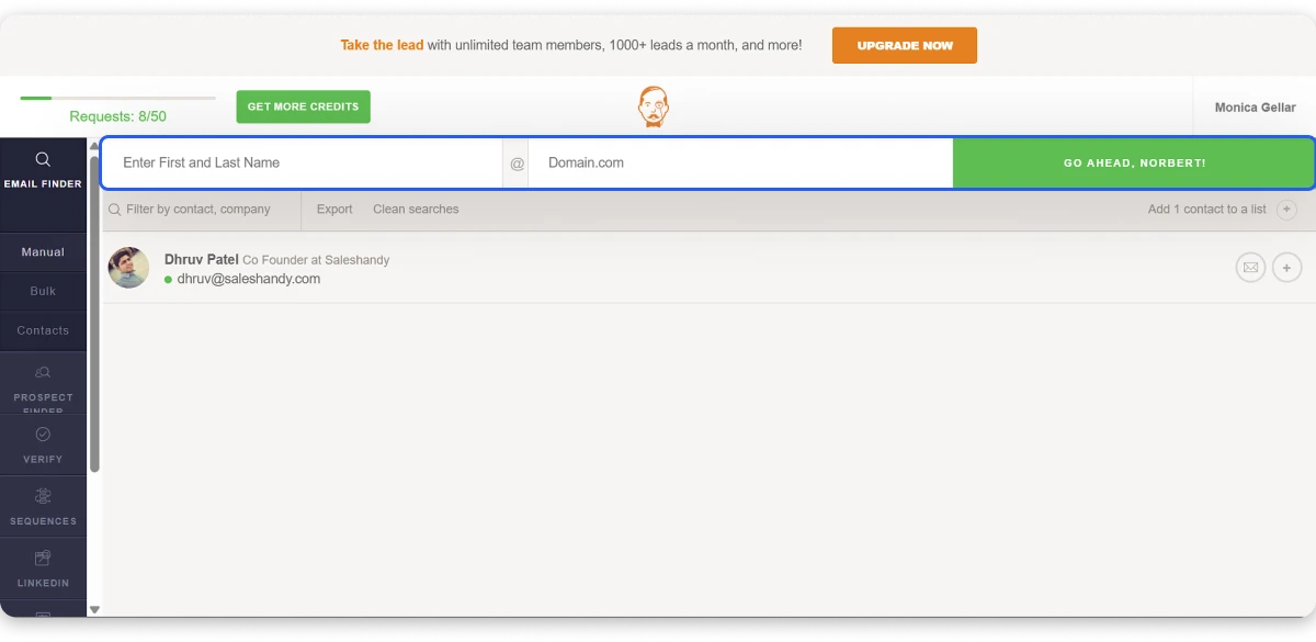 VoilaNorbert email finder tool