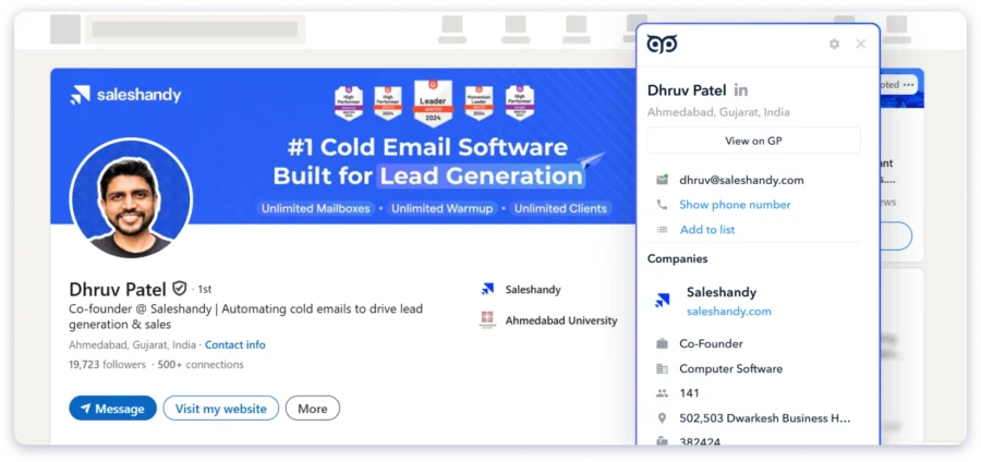 GetProspect Email Finder Extension for LinkedIn and Social Sites