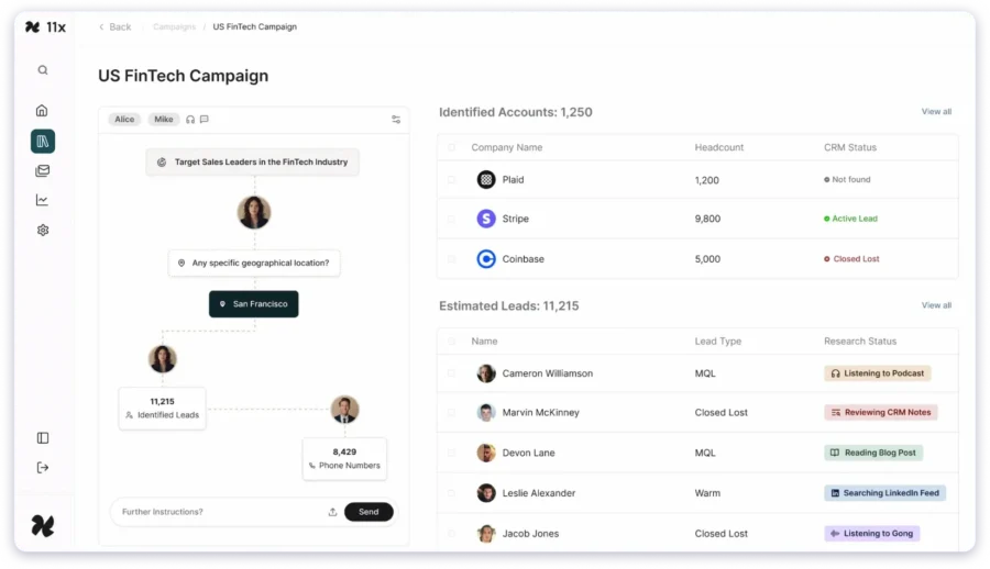 11x.ai AI SDR Platform