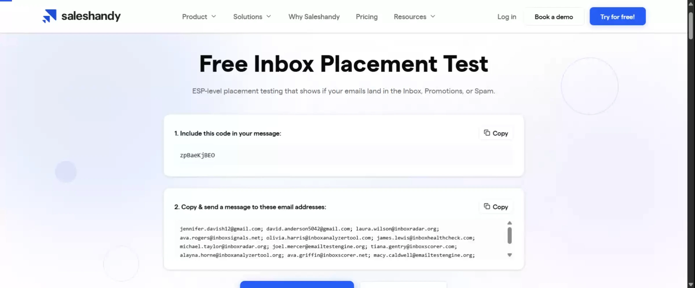 Inbox radar by Saleshandy