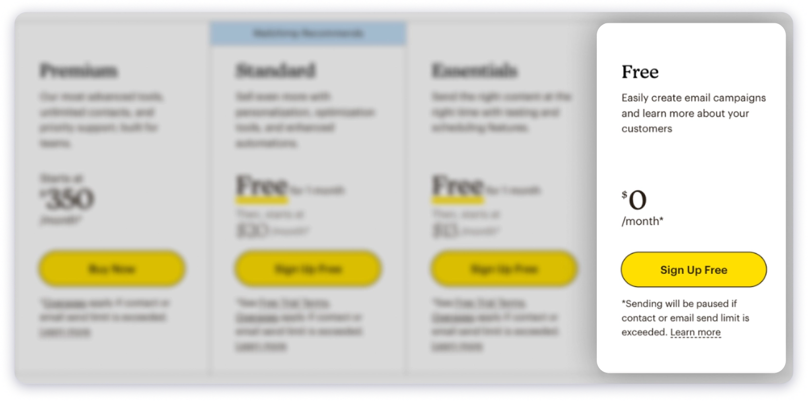 Mailchimp Free Plan
