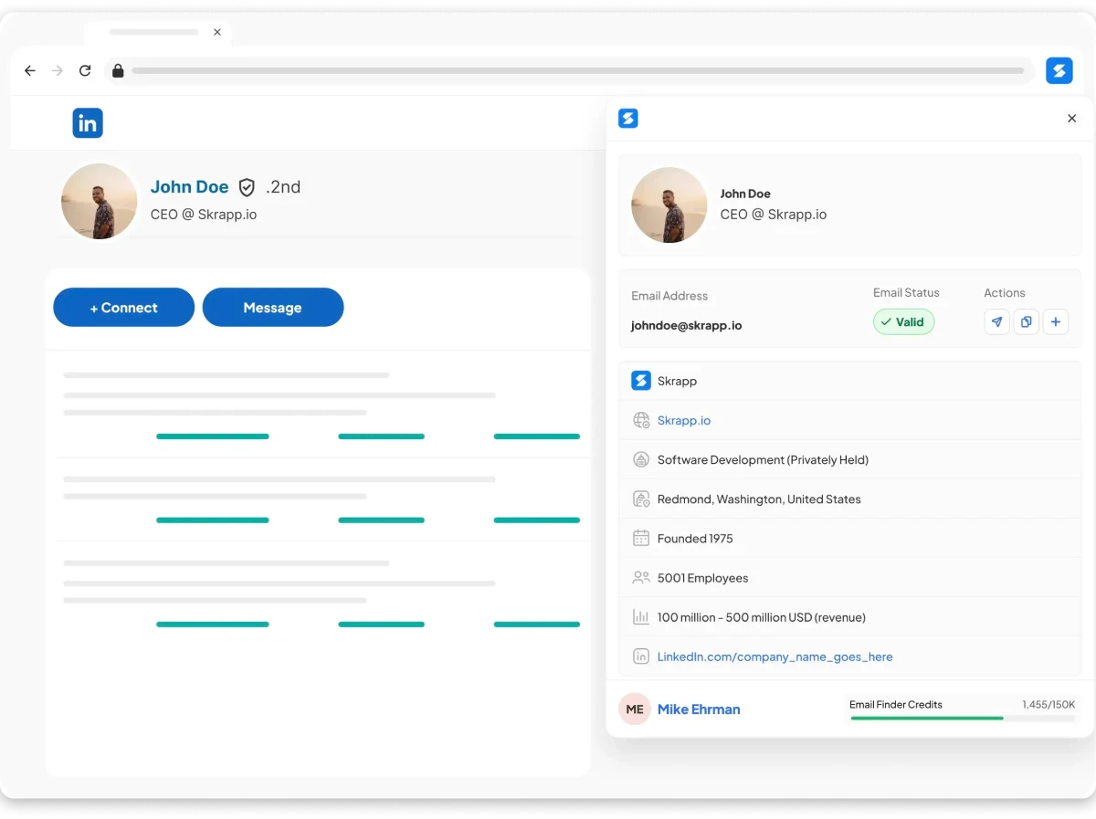 Skrapp email extraction