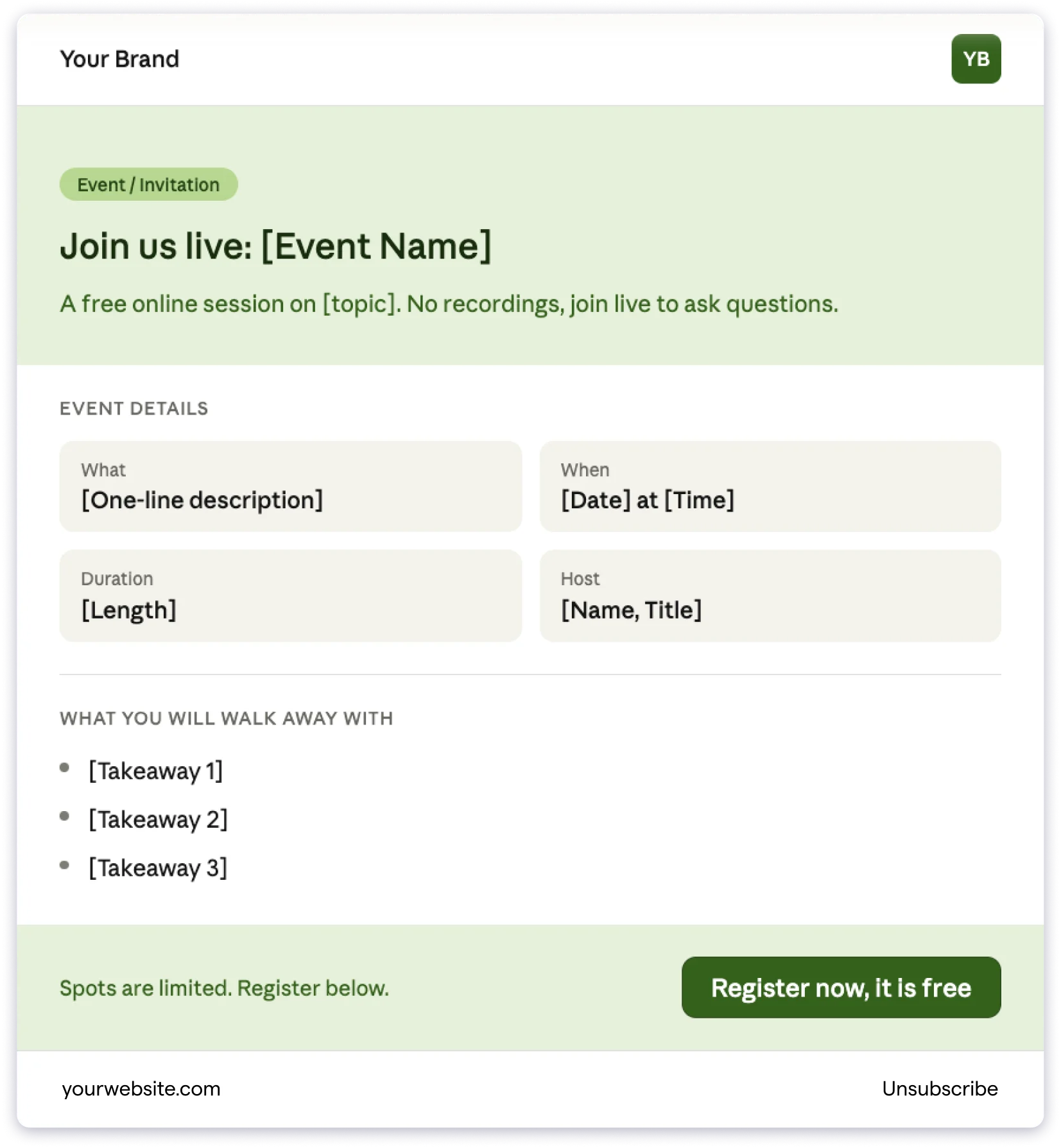 Event or Webinar Invite Newsletter