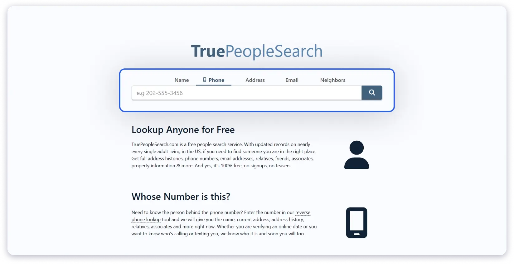 Find phone number from true people search