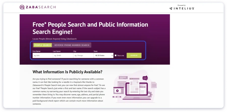 ZabaSearch for Phone Number Lookups