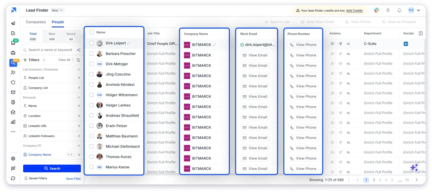Find email and phone number using sic code step 5