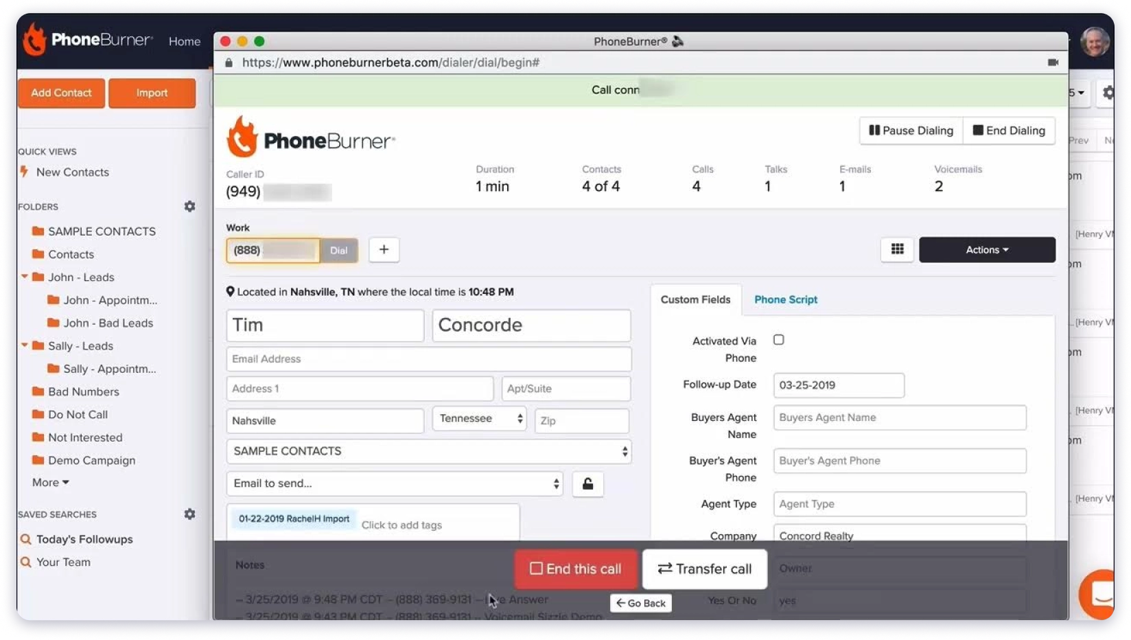 PhoneBurner the cold calling software
