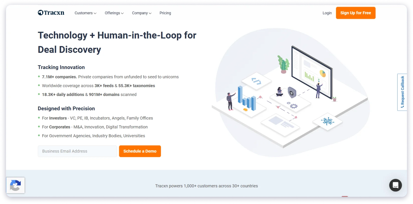 Tracxn home page