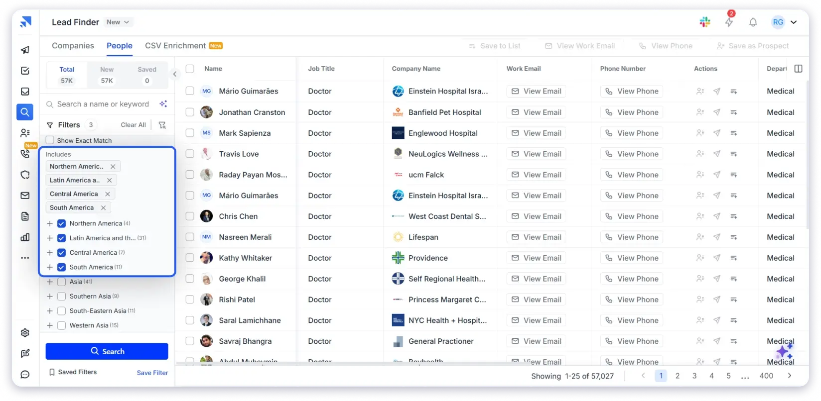 Select Location in Lead Finder