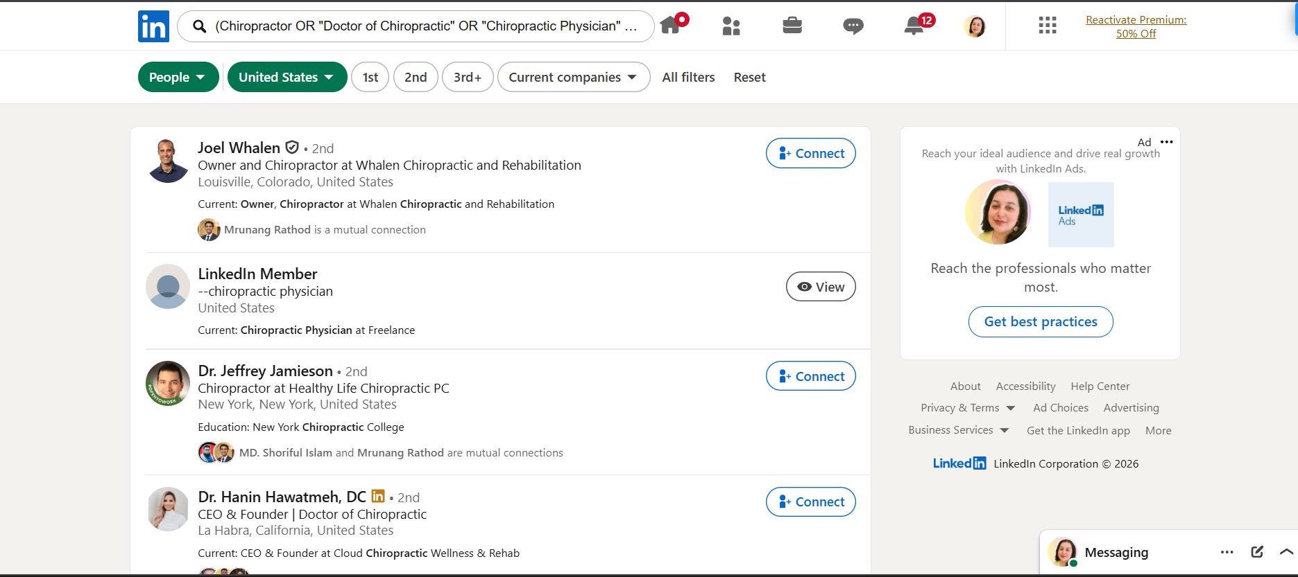 Find Chiropractor emails on LinkedIn