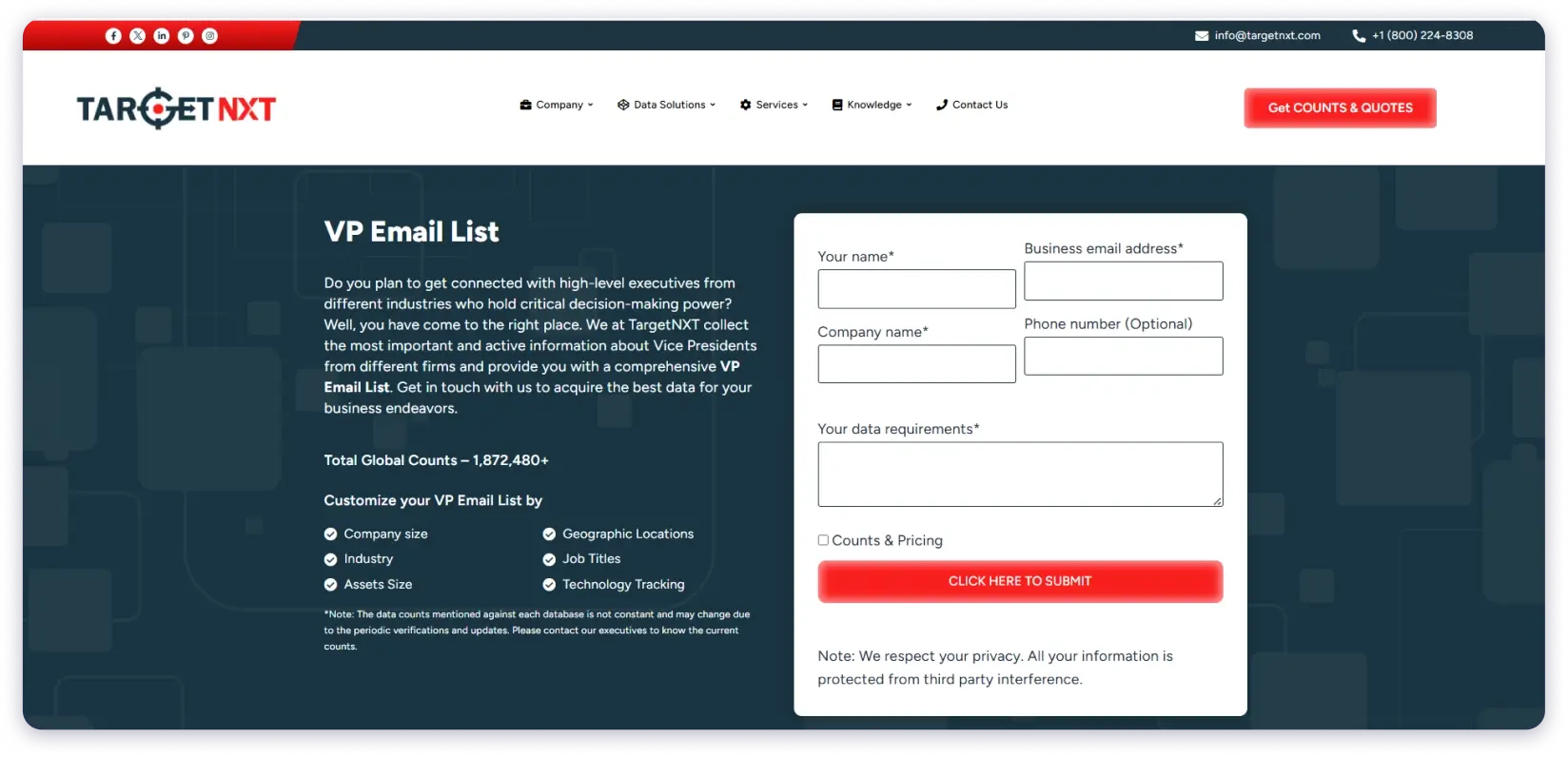 Targetnxt - Best VP Email List Provider
