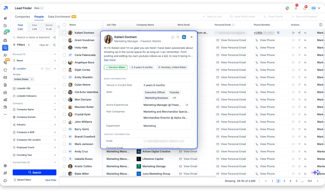 Find Phone Number from Lead Finder