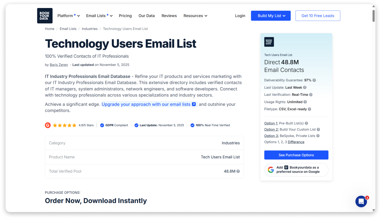 BookYourData NetSuite Users Email List