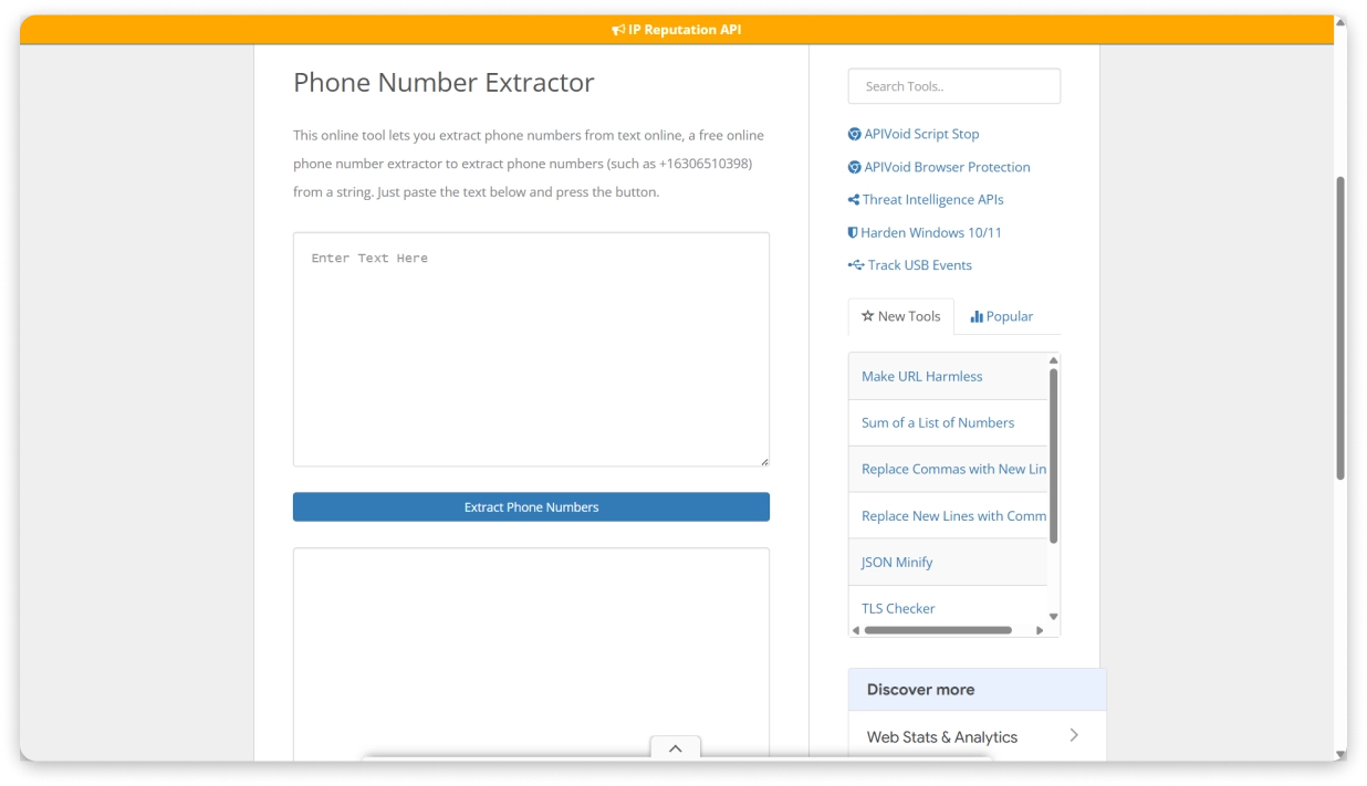 IPVoid Phone Number Extractor