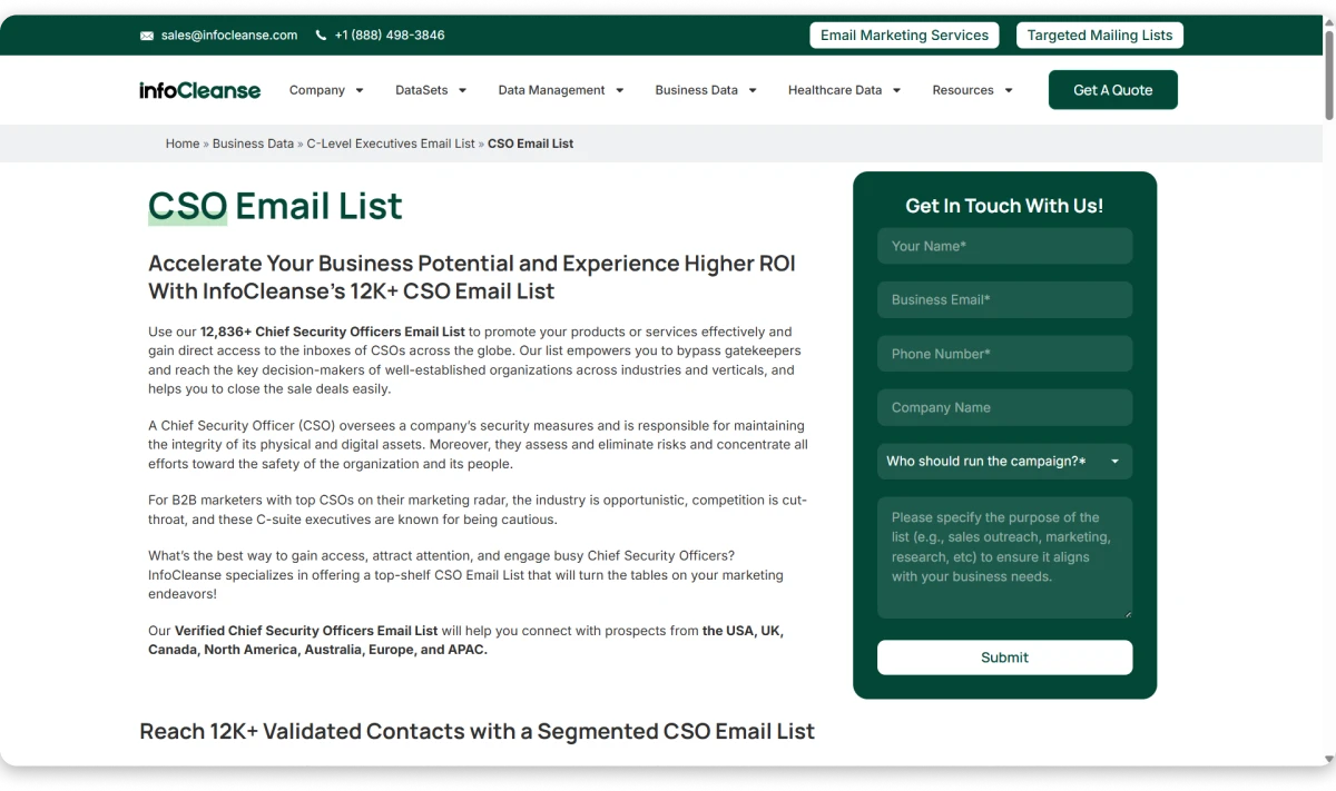 How to find the CSO email list with InfoCleanse