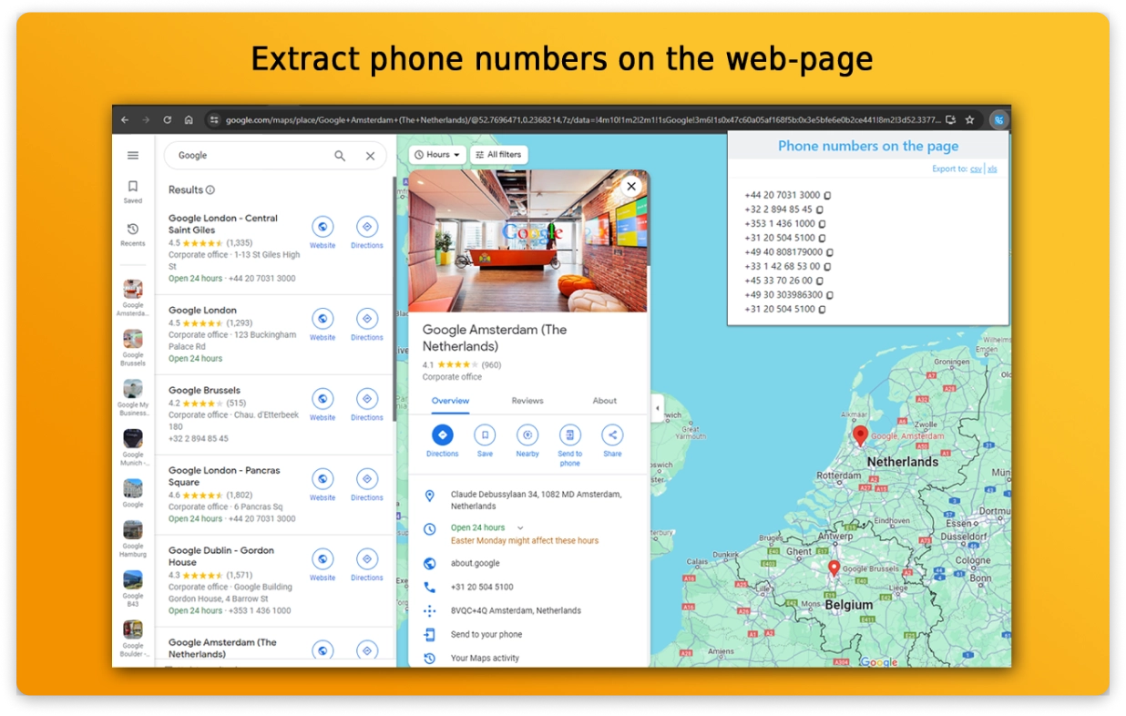 Phone Number Extractor (Chrome Extension)