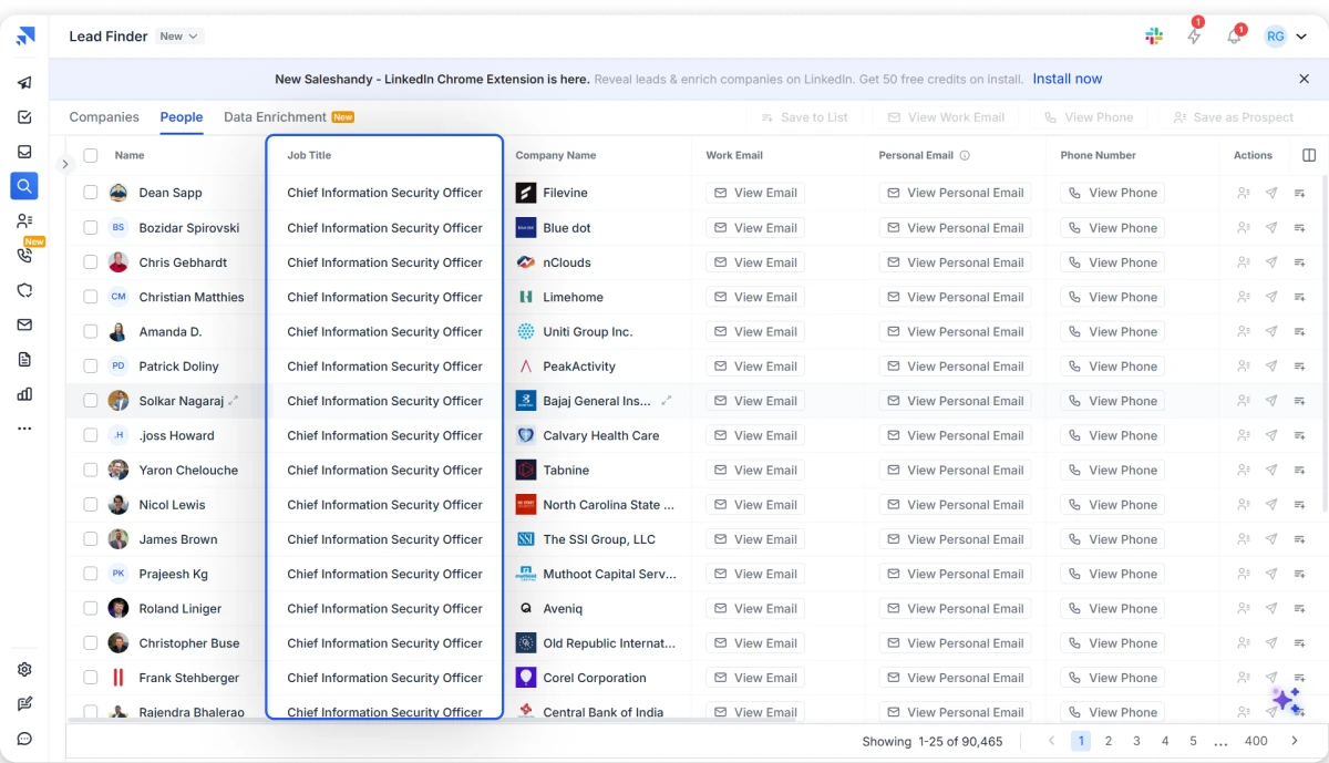 Saleshandy's Lead Finder to Build CSO Email List