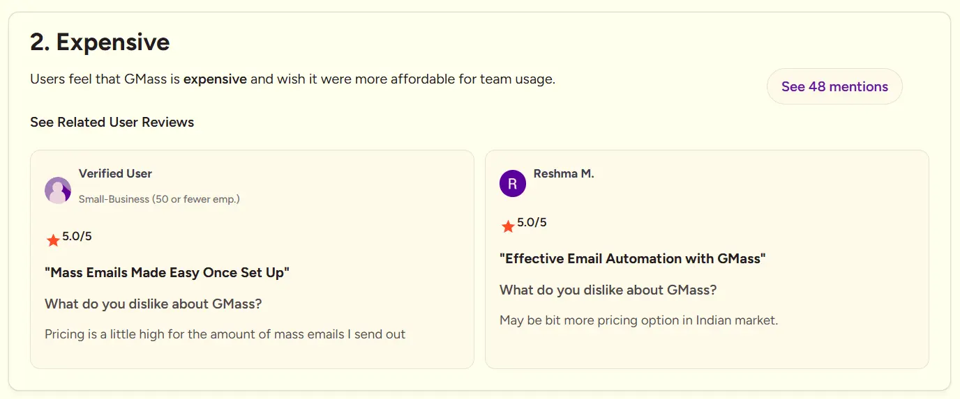 GMass Pricing Concern