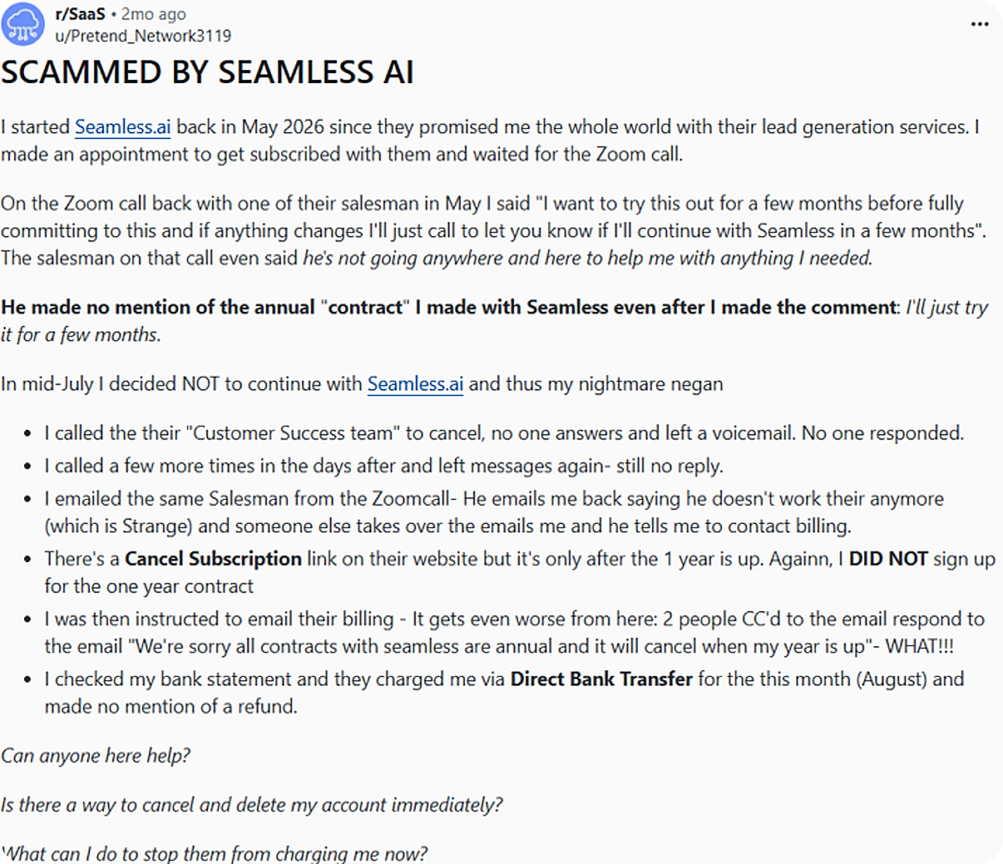 seamless ai reddit review 