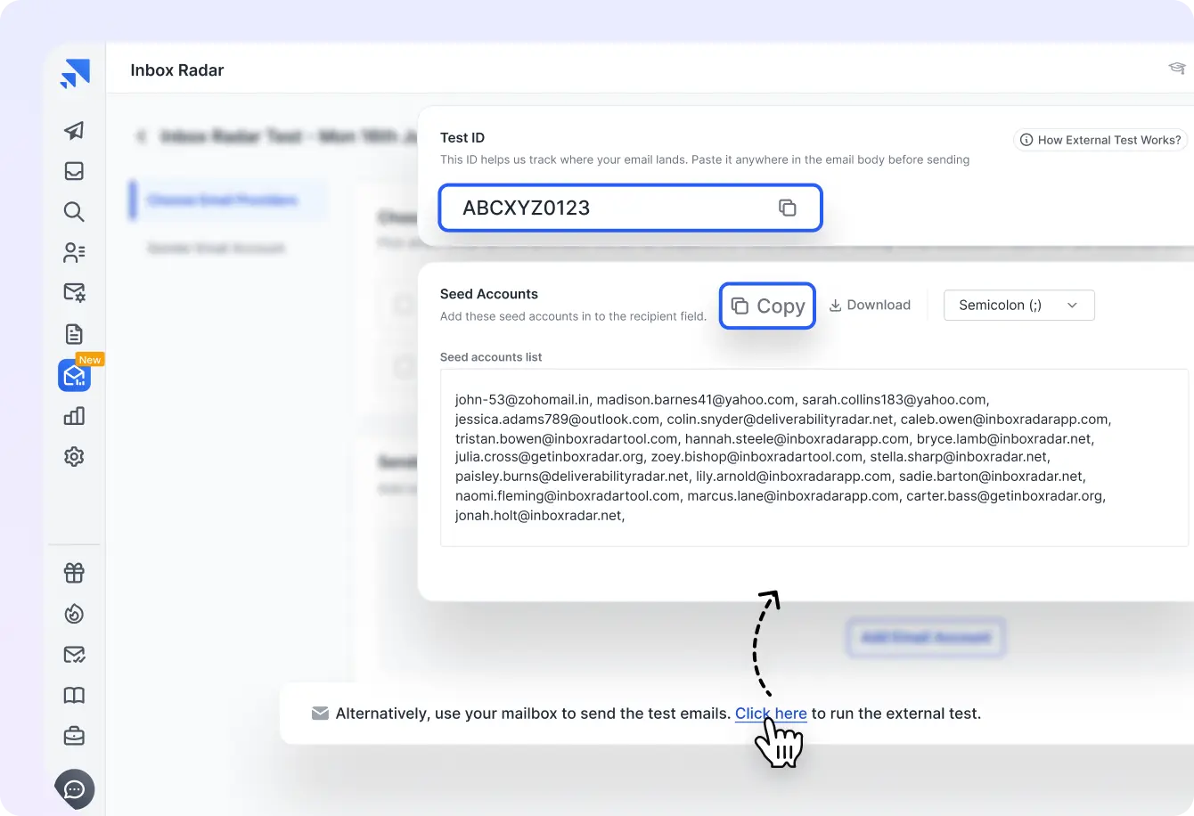 External Tests feature