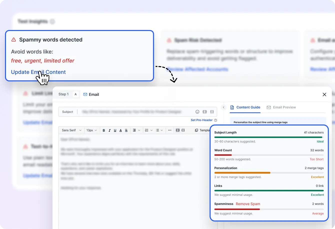 Spam & Content Report feature