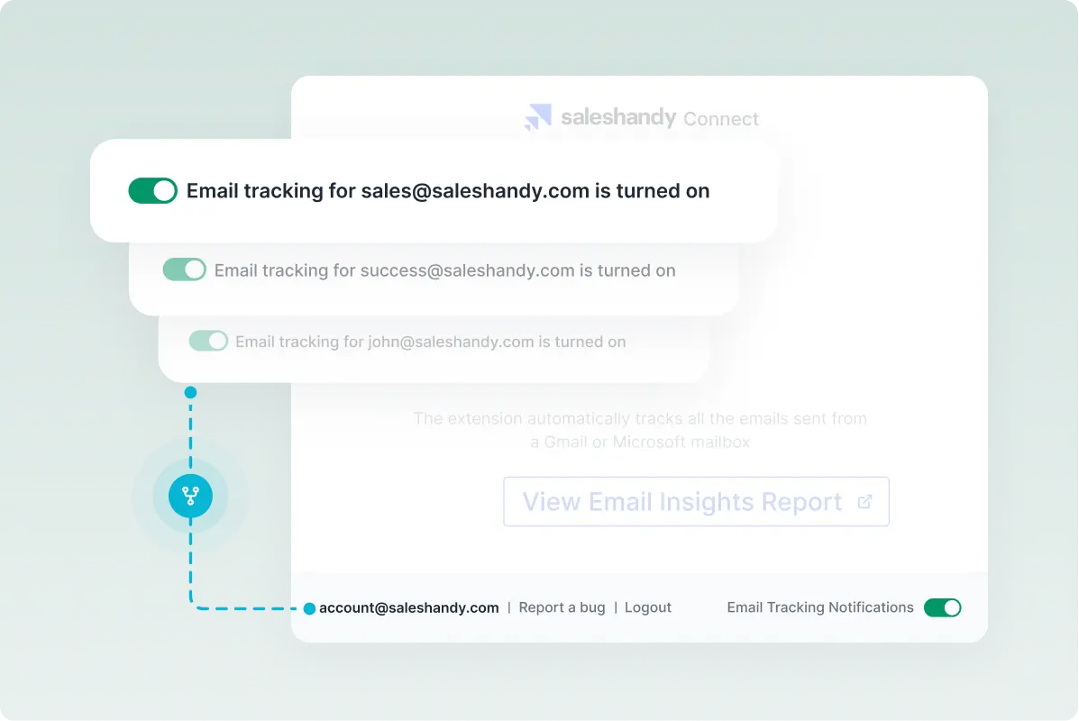 Track multiple mailboxes from one account